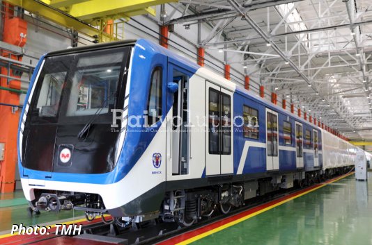 The first Minsk 2024 metro train in Belarus